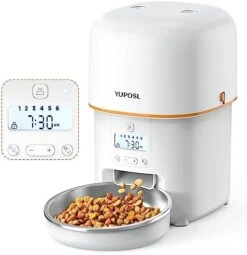 Yuposl Automatic Cat Feeders For 2-2L 2Packs, Over 180-day Battery Life Schedual Timed Pet Feeder, Automatic Dog Feeder 1-6 Meals Control, With Two Stainless Bowls,Pet Food Dispenser Dry Food -Pet Care Center 41K Ge5ummL. AC