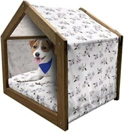 Ambesonne Abstract Wooden Pet House, Overlapping Citrus Grape Lemon Fruit Slices Vitamin Organic Food, Indoor & Outdoor Portable Dog Kennel With Pillow And Cover, Medium, Vermilion Orange -Pet Care Center 41Kn2bkMOJL. AC