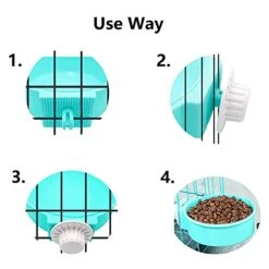 Rabbit Bowls Set, Big Pet Bunny Food Bowls Small Animals Cage Bowl And Stainless Steel Hanging Water Food Feeder Bowls For Big Bunny Food Dish (4 PCS) -Pet Care Center 41L4dpMyu1S