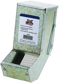 Pet Lodge® Steel Small Animal Feeder With Lid | Cage Rabbit Feeder | Holds Several Days Worth Of Food | 5 Inch -Pet Care Center 41OuwQJPLDL. AC