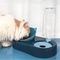 AYENCI Cat Automatic Water, Dog Food Bowl With Stand Automatic Water Storage Dispenser 2 In1 Pet Cat Food Bowl Water Bottle Pet Supplies Cat Food Container (Color : Pink) -Pet Care Center 41PETn14OsL