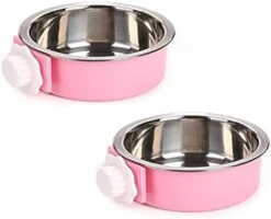 Fuwok 2-IN-1 Removable Dog Bowl For Crates Puppy Food Feeder Water Dish With Bolt Holder Stainless Steel Pet Hanging Bowl Food Water Bowl 2Pcs/Set (Small - Round, Green) -Pet Care Center 41Qo SIkOnL. AC