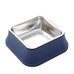 AYENCI Cat Automatic Water, Double Square Round Pet Bowl,pet Food And Water Feeder,Made Of Stainless Steel,Dog And Cat Feeding Accessories Kit (Size : Single Bowl Blue02)