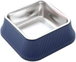 AYENCI Cat Automatic Water, Double Square Round Pet Bowl,pet Food And Water Feeder,Made Of Stainless Steel,Dog And Cat Feeding Accessories Kit (Size : Single Bowl Blue02) -Pet Care Center 41RDs6xTzoL. AC