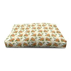 Ambesonne Fruit Wooden Pet House, Pattern With Hand-Drawn Orange Fruits Organic Nutritious Food, Indoor & Outdoor Portable Dog Kennel With Pillow And Cover, Medium, Dark Orange Green -Pet Care Center 41RXa7bNq5L
