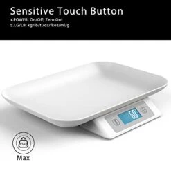 Digital Pet Scale With Tray - Perfect For Puppies, Newborns, Cats, Hamsters, Hedgehogs And Other Small Animals - 33lb/0.03oz Accuracy - White -Pet Care Center 41RtQz52dhL