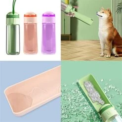 AACARB Cat Water Dispenser, Dog Water Bottle 320ML Portable Pet Water Bottles For Dogs Water Dispenser Puppy Travel Drink Cup With Bowl (Color : Purple) -Pet Care Center 41S0T0LWMaL