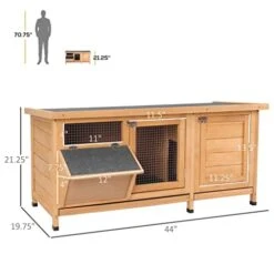 ACQUIRE Wooden Rabbit Hutch Guinea Pig House Outdoor With Sliding Out Tray, Openable Roof, Feeding Trough, Yellow -Pet Care Center 41S7RparWvL