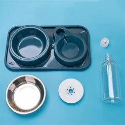 AYENCI Cat Automatic Water, Dog Cat Food Bowl Automatic Feeder With Water Dispenser Dog Drinking Bottle Pet Food Container Detachable Stainless Steel Bowl (Color : QG) -Pet Care Center 41Sr2W0WgNL