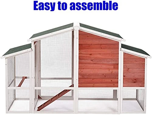 Tenouvos Higher Quality & Stronger Outdoor Chicken Coop, Large Solid Wooden Rabbit Hutch, Poultry Pet Cages, Small Animal House With Tray & Ramp & Heavy Duty Safety Net For Small Animal 7 Tenouvos Higher Quality & Stronger Outdoor Chicken Coop, Large Solid Wooden Rabbit Hutch, Poultry Pet Cages, Small Animal House With Tray & Ramp & Heavy Duty Safety Net For Small Animal - Image 5