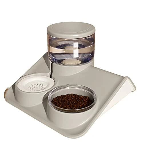 AYENCI Cat Automatic Water, 1.8L Dog Double Bowls Food Water 2 In 1 Pet Multifunction Feeders Large Capacity Transparent Cat Drinking Fountain (Color : Gray) 3 AYENCI Cat Automatic Water, 1.8L Dog Double Bowls Food Water 2 In 1 Pet Multifunction Feeders Large Capacity Transparent Cat Drinking Fountain (Color : Gray)