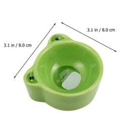 POPETPOP Rodent Hamsters Animal Feeder Water Rats Gerbil Pet Food Gerbils Pig Pigeons Hamster Reptile Dish Xxcm Frag Kitten Frog Ceramics Basin Shape Animals Green Hedgehog Small For