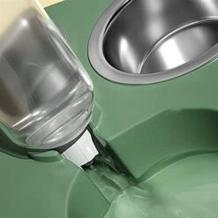 AYENCI Cat Automatic Water, 500ml Dog Bowl Cat Feeder Bowl Automatic Pet Food And Drinking Bowl Cat Stainless Steel Double Bowl With Dog Water Bottle (Color : Pink)