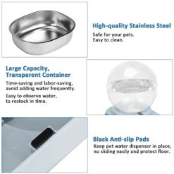 DricRoda Automatic Cat Food Water Dispenser Dog Rabbit Feeder Waterer For Small Pets, Auto Gravity Pet Food And Water Bowl Set For Indoor Cats Ferret Guinea Pig Bunny Dog Feeding Watering Supplies -Pet Care Center 41X4CKOEMCL