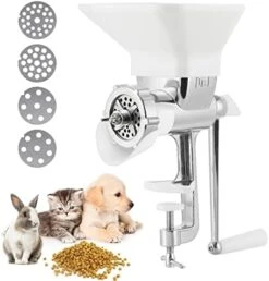 YUCHENGTECH Manual Animal Feed Food Pellet Machine Pet Dog Cat Food Pellet Mell Making Machine Pet Bait Granulator Pelleter With 1.5mm/2mm/2.5mm/3mm Molds (Small) -Pet Care Center 41XjdPgPZzL. AC
