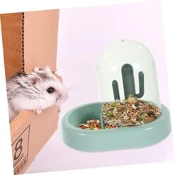 LAPYAPPE Hamster Feeder Pet Feeder Pet Automatic Feeder Hamster Bath Sand Wear- Feeder Reusable Hamster Feeder Feeder Dedicated Abs Household Hamster Feeder -Pet Care Center 41XtBTkTEPL