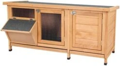 ACQUIRE Wooden Rabbit Hutch Guinea Pig House Outdoor With Sliding Out Tray, Openable Roof, Feeding Trough, Yellow -Pet Care Center 41ZEwNLl1dL. AC