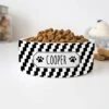 GENERIC Black & White Pattern Pet Bowl, Dog Name Bowl, Cat Name Bowl, Gift For Pets, Ceramic Bowl Available In Two Sizes