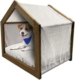 Ambesonne Tulip Wooden Pet House, Fresh Spring Meadow Pattern With Wildflowers And Tulips Rural Nature, Indoor & Outdoor Portable Dog Kennel With Pillow And Cover, Small, Pale Green Pale Blue -Pet Care Center 41a1Ti7whOL. AC