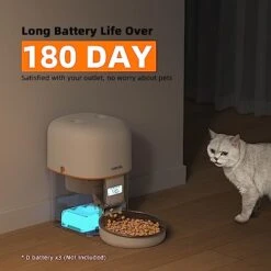 Yuposl Automatic Cat Feeders For 2-2L 2Packs, Over 180-day Battery Life Schedual Timed Pet Feeder, Automatic Dog Feeder 1-6 Meals Control, With Two Stainless Bowls,Pet Food Dispenser Dry Food -Pet Care Center 41aPO1mPb6L