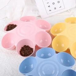 AYENCI Cat Automatic Water, 6 In 1 Dog Bowl Puppy Slow Feeder Dog Bowl Cat Water Bottle Flower Shape Cat Water Feeding Bowl Healthy Diet Dish Pet Accessory (Color : Yellow) -Pet Care Center 41bWM1999kL