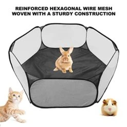 Small Animal Playpen, Breathable Foldable Small Pet Cage Tent For Outdoor Indoor Guinea Pig Rabbits Hamster Chinchillas Hedgehogs Black -Pet Care Center 41e4QYA6xZL