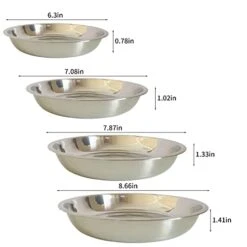 WEWAYKGJ Shallow Cat Food Bowls Stainless Steel Cat Dish Wide Small Dog Bowls Whisker Fatigue Relief Cat Plates For Kittens Puppy Hamster 10 Pcs (6.3 Inch Dia.) -Pet Care Center 41eiRt79m2L