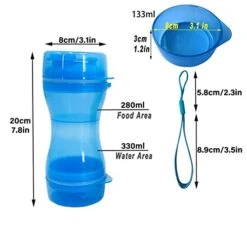 AACARB Cat Water Dispenser, 2 In 1 Dog Water Bottle Portable Food Container Drinking Bowl For Small Medium Dogs Outdoor Travel Pet Water Dispenser Feeder (Color : Pink) -Pet Care Center 41ffwCQvxYL 1