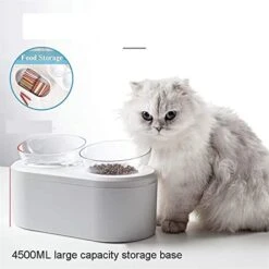 AYENCI Cat Automatic Water, High Feeder For Dogs And Cats, With Airtight Storage, Detachable Water Bowl With High Stand, Double Bowl