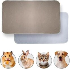 JT Pet Guinea Pig Cage Liner - Pack Of 4 Washable Pee Pads For Dogs, Smooth Fleece Guinea Pig Bedding For Cage & Crates, Reusable & Waterproof Puppy Pee Pads - 36x24 Inches, Brown Grey -Pet Care Center 41gmWsRTwOL. AC 1
