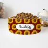 GENERIC Red Sunflowers Pattern Pet Bowl With Customized Name, Pet's Name Bowl, Food Bowl For Dog, Cat Bowl, Ceramic Bowl Available In Two Sizes