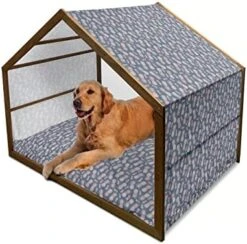 Ambesonne Fruit Wooden Pet House, Pattern With Hand-Drawn Orange Fruits Organic Nutritious Food, Indoor & Outdoor Portable Dog Kennel With Pillow And Cover, Medium, Dark Orange Green -Pet Care Center 41iqsWCVxJL. AC