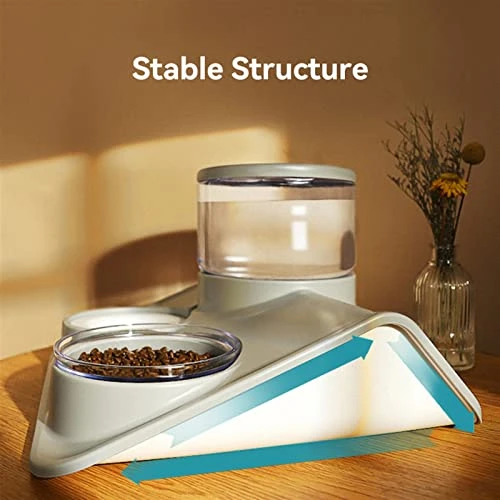 AYENCI Cat Automatic Water, 1.8L Dog Double Bowls Food Water 2 In 1 Pet Multifunction Feeders Large Capacity Transparent Cat Drinking Fountain (Color : Gray) 6 AYENCI Cat Automatic Water, 1.8L Dog Double Bowls Food Water 2 In 1 Pet Multifunction Feeders Large Capacity Transparent Cat Drinking Fountain (Color : Gray) - Image 4