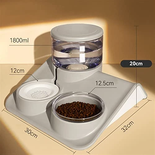 AYENCI Cat Automatic Water, 1.8L Dog Double Bowls Food Water 2 In 1 Pet Multifunction Feeders Large Capacity Transparent Cat Drinking Fountain (Color : Gray) 4 AYENCI Cat Automatic Water, 1.8L Dog Double Bowls Food Water 2 In 1 Pet Multifunction Feeders Large Capacity Transparent Cat Drinking Fountain (Color : Gray) - Image 2