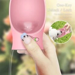 AACARB Cat Water Dispenser, 350/550ML Portable Pet Dog Water Bottle Dog Feeders Small Medium Leakproof Kettle For Outdoor Dogs Cats Bowls And Drinkers (Color : White, Size : 350ml) -Pet Care Center 41mfO2o9cyL