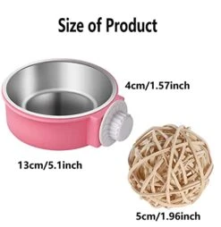 Rabbit Bowls Set, Big Pet Bunny Food Bowls Small Animals Cage Bowl And Stainless Steel Hanging Water Food Feeder Bowls For Big Bunny Food Dish (4 PCS) -Pet Care Center 41nqwAepC6S