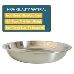 WEWAYKGJ Shallow Cat Food Bowls Stainless Steel Cat Dish Wide Small Dog Bowls Whisker Fatigue Relief Cat Plates For Kittens Puppy Hamster 10 Pcs (6.3 Inch Dia.) -Pet Care Center 41o0amwHZxL