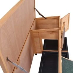 ACQUIRE Wooden Rabbit Hutch Guinea Pig House Outdoor With Sliding Out Tray, Openable Roof, Feeding Trough, Yellow -Pet Care Center 41qGL13MYQL