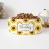 GENERIC Personalized Pet's Name Bowl, Sunflowers Pattern Pet Bowl Customized Name, Ceramic Food Bowl For Dog, Cat Drinking Bowl (Available 2 Sizes) -Pet Care Center 41rUPKzpM5L