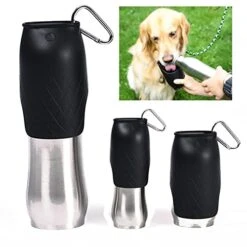 AACARB Cat Water Dispenser, Stainless Steel Water Dispenser Travel Pet Cat Portable Outdoor Water Bottle Walking Drinking Fountain For Small Big Dog (Size : 600ml)