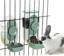 Gravity Rabbit Feeder And Water Dispenser Set, Hanging Automatic Cat Food And Water Dispenser Food Bowl For Bunny Guinea Pig Ferret (Pink) -Pet Care Center 41v8FQacEWL. AC