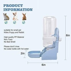 HERCOCCI Rabbit Hay Food Bin Feeder And Bunny Water Bottle Set, Hay Food Feeder Bowls Manger Rack With 500ml Hanging Water Dispenser Prevent Knock Over For Rabbit Guinea Pig Chinchilla (Medium, Blue) -Pet Care Center 41ww7Yd4WXL