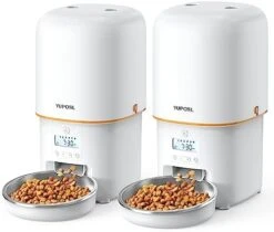 Yuposl Automatic Cat Feeders For 2-2L 2Packs, Over 180-day Battery Life Schedual Timed Pet Feeder, Automatic Dog Feeder 1-6 Meals Control, With Two Stainless Bowls,Pet Food Dispenser Dry Food -Pet Care Center 41xTgrjEa2L. AC