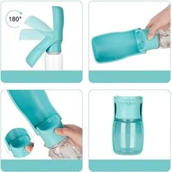 AACARB Cat Water Dispenser, Plastic Portable Water Bottle, Leak Proof And Food Grade, For Dog, Cat, Outdoor Walk, Travel (Size : Rosa, Color : 550ML) -Pet Care Center 41y4x9buEJL