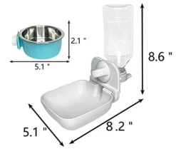 Kathson Rabbit Water Bottle Bunny Food Bowl Hanging Fountain Automatic Dispenser Pet No Leak WaterFeeder Small Animals Drinking Feeder Stainless Steel Dish For Ferret Dog Cats 2PCS -Pet Care Center 41zJoWkOfSL