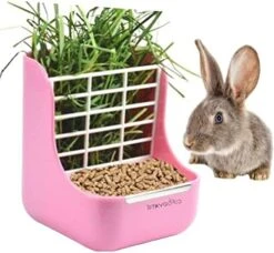 Rabbit Feeder Bunny Guinea Pig Hay Feeder, Hay Guinea Pig Hay Feeder, Chinchilla Plastic Food Bow (Pink) -Pet Care Center 51 KPFI1NIL. AC