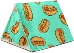 Y-DSIWX Guinea Pig Hideout House Bed, Fast Food Hot Dog Pattern Green Rabbit Cave, Squirrel Chinchilla Hamster Hedgehog Nest Cage -Pet Care Center 51 c3x4bflL. AC