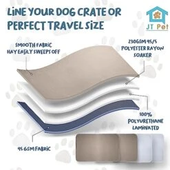 JT Pet Guinea Pig Cage Liner - Pack Of 4 Washable Pee Pads For Dogs, Smooth Fleece Guinea Pig Bedding For Cage & Crates, Reusable & Waterproof Puppy Pee Pads - 36x24 Inches, Brown Grey -Pet Care Center 510FufE4wHL
