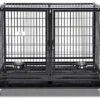 43" Stackable Heavy Duty Cage W/Feeding Doors And Divider Or Additional Tray (DG-43-FS) -Pet Care Center 511r6I69ZKL