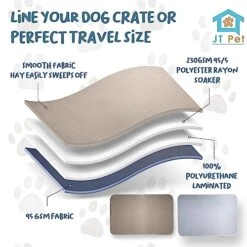 JT Pet Guinea Pig Cage Liner - Pack Of 2 Washable Pee Pads For Dogs, Smooth Fleece Guinea Pig Bedding For Cage & Crates, Reusable & Waterproof Puppy Pee Pads - 36x24 Inches, Brown Grey -Pet Care Center 513AriM0zoL